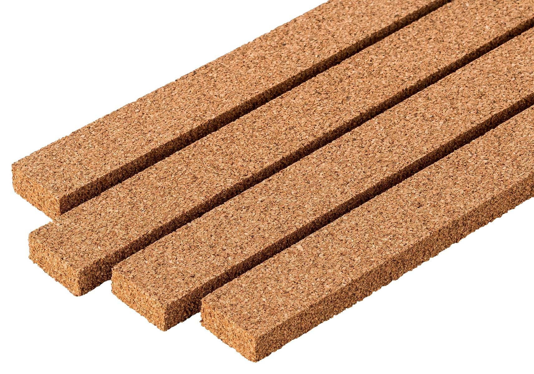 Cork Expansion Gap Strips | for Parquet Floor | Resilient Cork Strips for Modelling | Substructure for Miniature Railroad | Natural Cork from Portugal – 900 x 10 x 22 mm | 10 Pieces