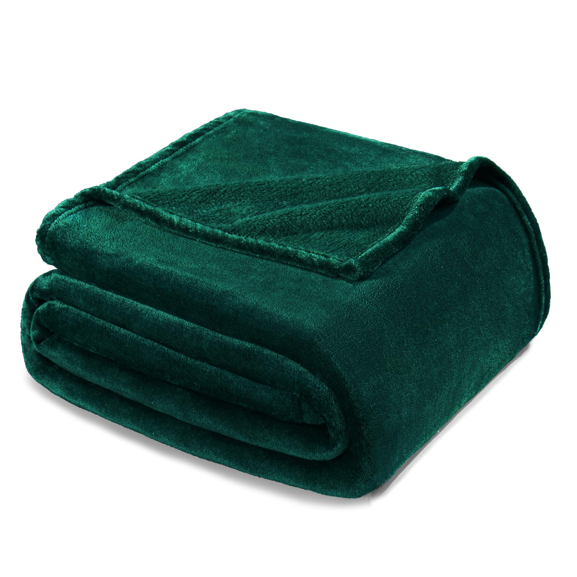 Exclusivo Mezcla Fleece Blanket Double Size for Bed, Super Soft and Warm, All Season Use, Cozy, Plush, Lightweight, 150x200 CM, Forest Green