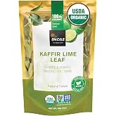 INCAS USDA Organic Makrut (Kaffir) Lime Leaves, Whole Dried, 1oz (28g) | Direct From Thailand, Whole Uncrumpled Leaves, Thai 