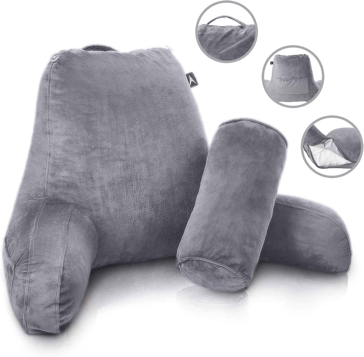ATX Snuzzy Pillow - Bed Reading Pillow with Arms - Backrest for Sitting Up in Bed - Watching Tv, Gaming, Studying, Working - Extra Large Size for Adults: Home & Kitchen