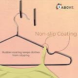 1ABOVE 25x Premium Rubber Coated Metal Hangers - Heavy Duty Non-Slip Grey view 7