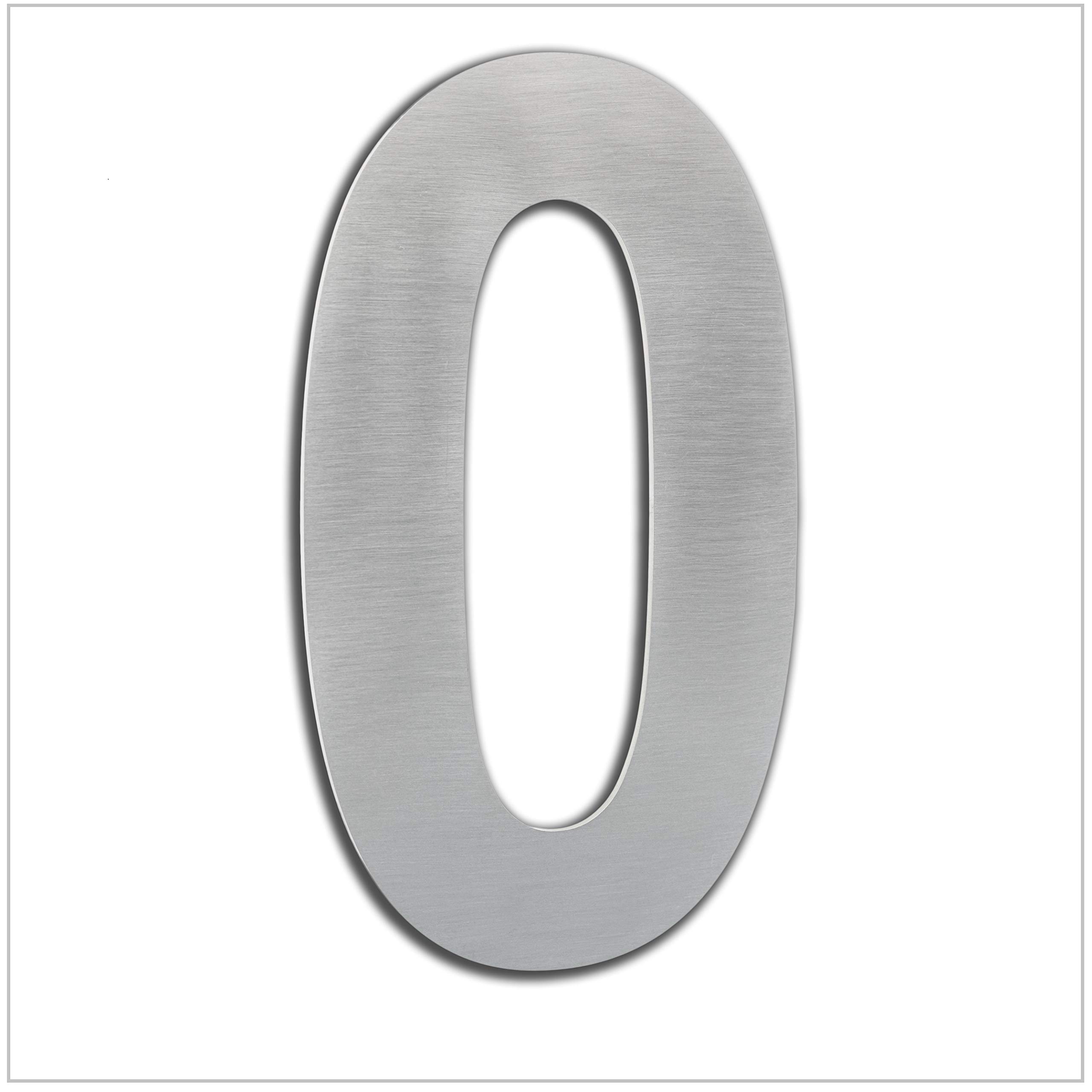 EVI Herrajes | House Number | 16cm Adhesive Stainless Steel Door Numbers | Waterproof | "0" Digit