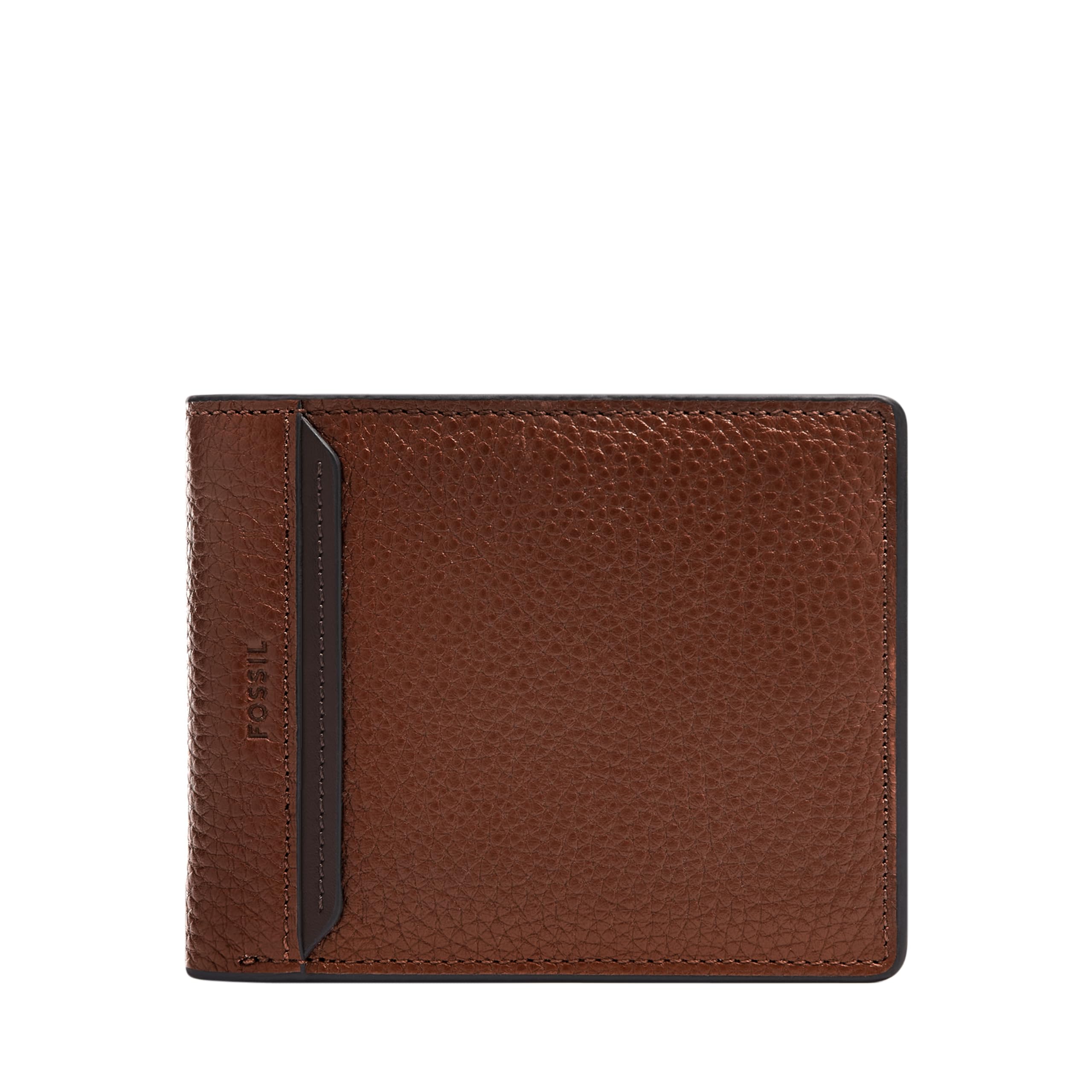 Fossil Men’s Bifold Flip ID Wallet, Huntington Brown, one Size
