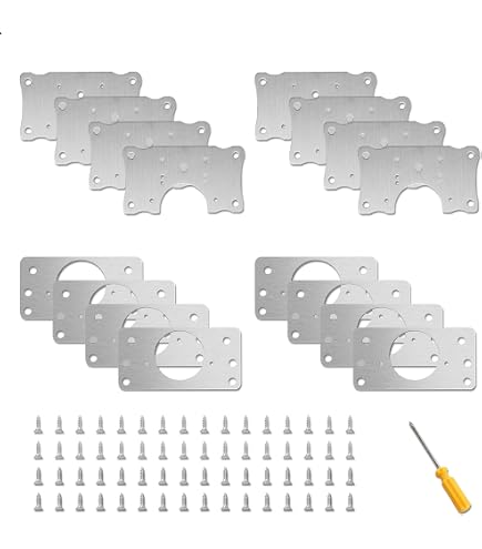 16‑Piece Stainless Steel Hinge Repair Kit – Cabinet Door Fixing Plates With 96 Screws + Screwdrivers, 3.5″ X 2″
