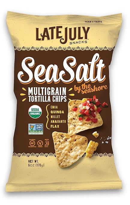Late July Organic Sea Salt by The Seashore Snack Chip, 6 oz (Packaging May Vary)