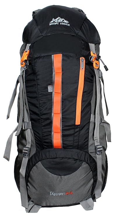 MOUNT TRACK Discover Unisex Nylon Rucksack with Rain Cover (75L, Black, 9107)