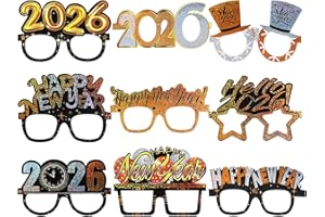 PRETYZOOM 9pcs 2026 New Years Glasses Happy New Year Eyeglasses Party Glasses Eyeglasses 2026 New Years Eve Decoration