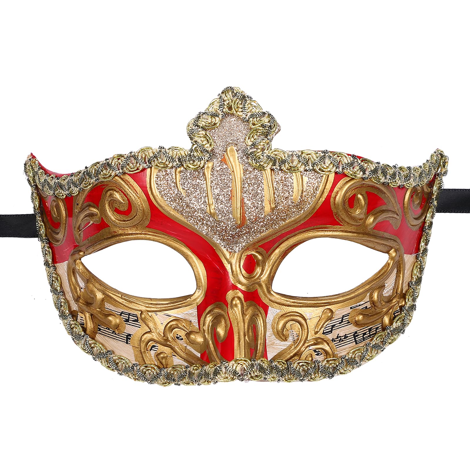 Oidea Vintage Venetian Masquerade Mask for Men: Retro Carnival Mardi Gras Mask Halloween Musical Costume Party Venetian Masquerade Ball Masks, Red