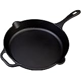 Victoria Cast Iron Skillet Large Frying Pan with Helper Handle Seasoned with 100% Kosher Certified Non-GMO Flaxseed Oil, 12 I