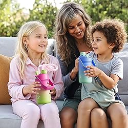 Kids Insualated Water Bottle with Straw - 12oz
