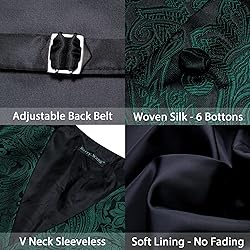 Barry.Wang Formal Men Hunter Green Flower Vest