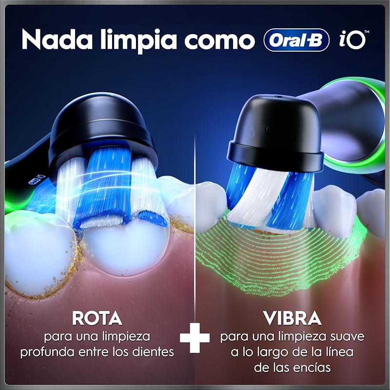 Escova de dentes elétrica oral-b io 10 preta, 3 cabeças de escova, 1 estojo para carregador de viagem, projetado por braun, projetado por braun