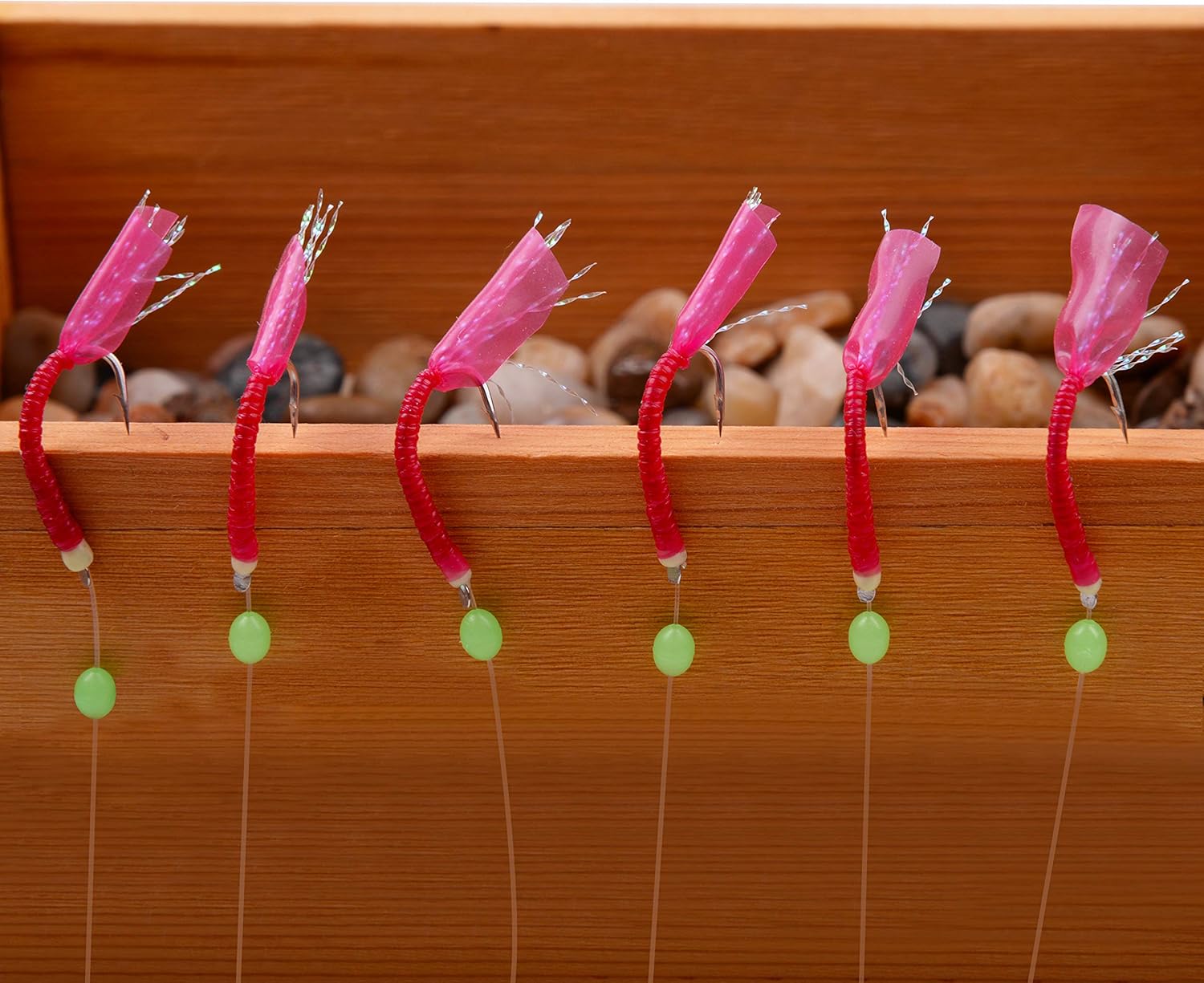Saltwater Fishing Bait Rigs, 10Packs Surf Fishing Rigs 6 Hooks Fishing Lures Red Fish Skin Feather Hooks Glow Fishing Beads Fishing Tackles for Freshwater Saltwater : Sports & Outdoors