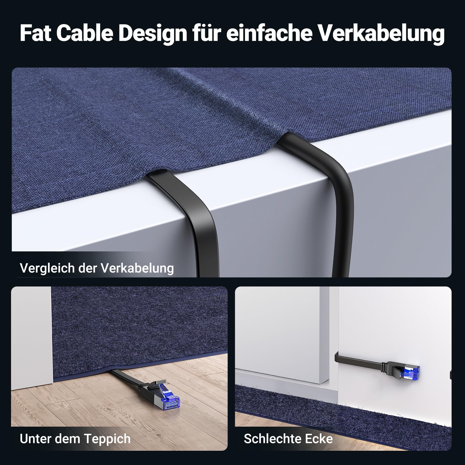 UGREEN Cat 8 LAN Kabel 10meter 40Gbps Netzwerkkabel 2000MHz Ethernet Kabel POE RJ45 falch Kabel kompatibel mit PS5/4 Router Switch Steam Deck (10M) 4