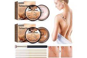 FETNHU Tattoo Concealer, Tattoo Cover Up Makeup Waterproof, Body Makeup Waterproof Foundation,Leg Makeup for Varicose Veins,Tattoo Concealer For Dark Spots,Scars,Birthmarks Vitiligo Skin Makeup (Light+Dark)