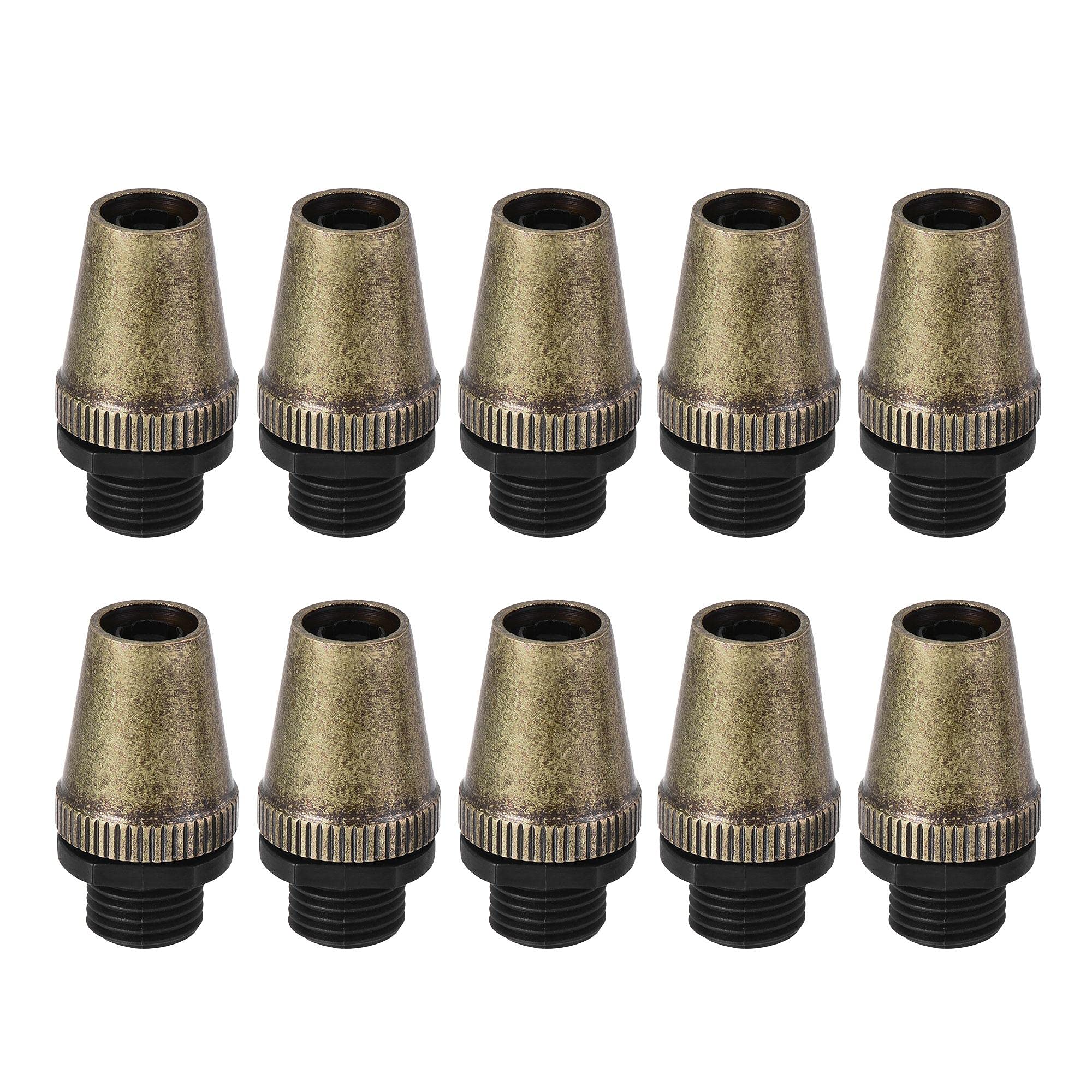 sourcing map Cable Glands Strain Relief Cord Connector Grips Metal Bronze 10Pcs for Wiring Hanging Light Ceiling Pendant Lamp