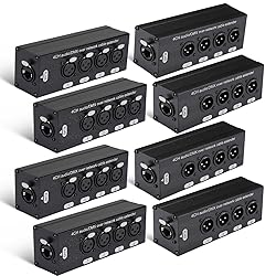 Copkim 8 Pack 4 Channel 3 Pin Multi Network XLR