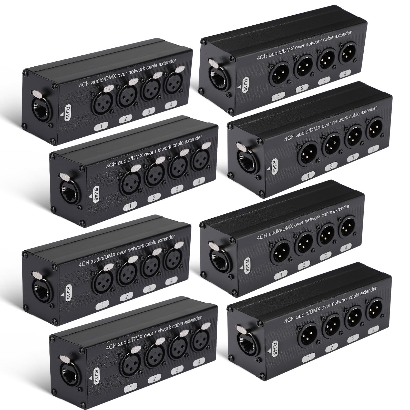 Copkim 8 Pack 4 Channel 3 Pin Multi Network XLR