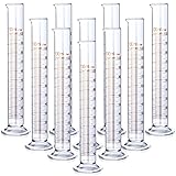 Copkim 10 Pcs Glass Graduated Cylinder Metric Scale