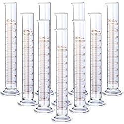 Copkim 10 Pcs Glass Graduated Cylinder Metric Scale