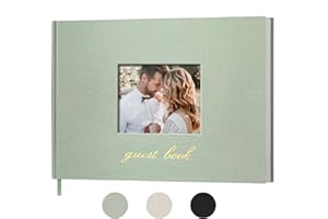 SUNEE Wedding Guest Book - for Polaroid Photo Weddings Reception, Linen Cover 7"x9" for Baby Shower, Birthdays & Special Even