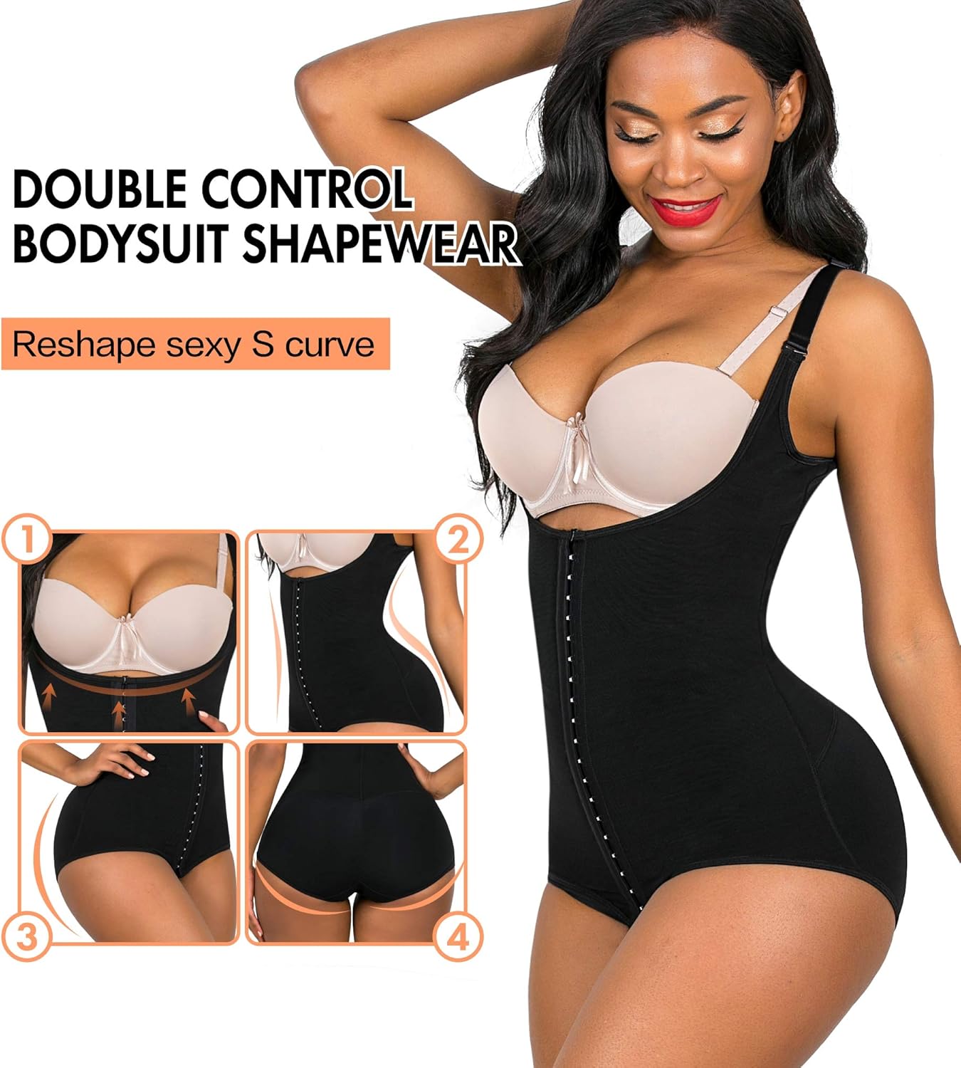 SHAPERX Shapewear for Women Tummy Control fajas colombianas Butt Lifter Body Shaper Front Hooks at  Women’s Clothing store