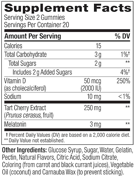 OLLY MUSCLE RECOVERY SLEEP GUMMIES, SLEEP AND SORE MUSCLE SUPPORT, 3MG MELATONIN, TART CHERRY, VITAMIN D, BERRY FLAVOR – 40 COUNT