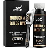 Eagle Nubuck & Suede Dye Black with Applicator & 3-Way Suede Brush - Suede Color Restorer for Shoes, Boots, Jackets, Purses & More - Black Suede Dye & Conditioner