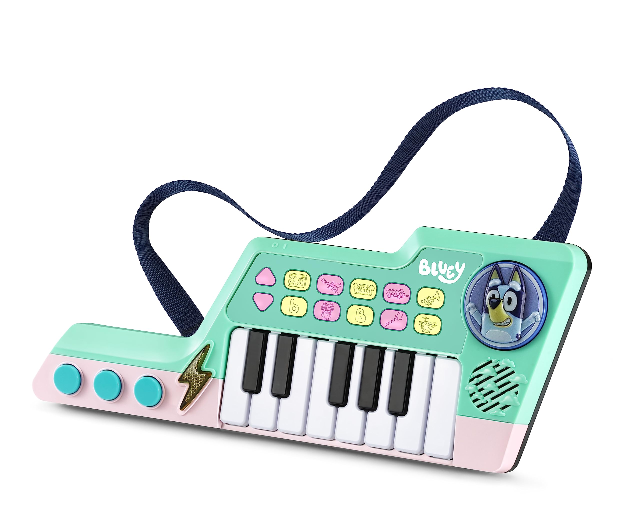 VTech Bluey Keytar, Official Bluey Toy with 5 Instrument Sounds, Phrases, Sound Effects & Melodies, Interactive Musical Toy for Kids 3, 4, 5+ Years, English Version