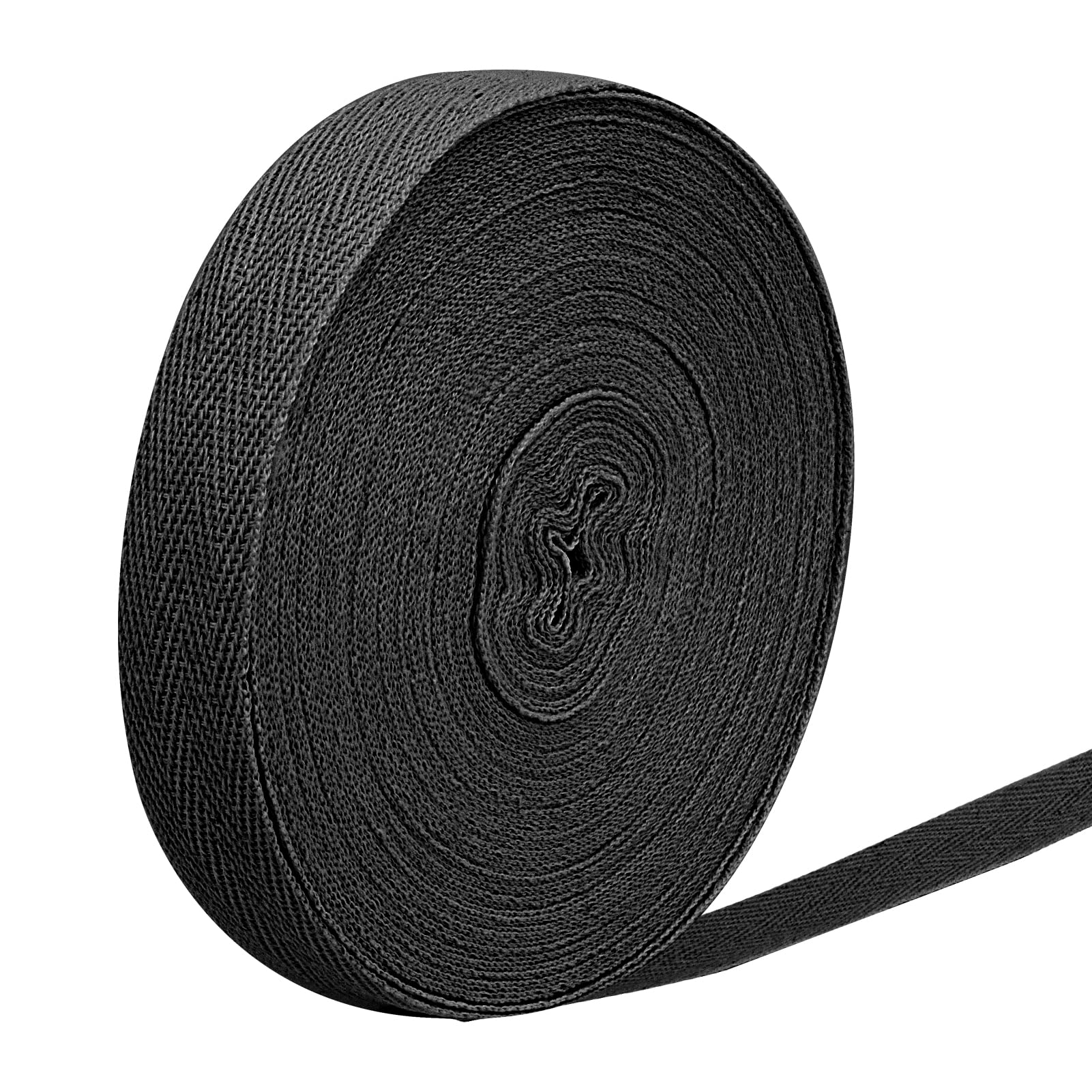 Cotton 15m 20mm Black Herringbone Twill Webbing tape Sewing Bunting Ribbon Binding Twill for Dressmaking Alterations Craft