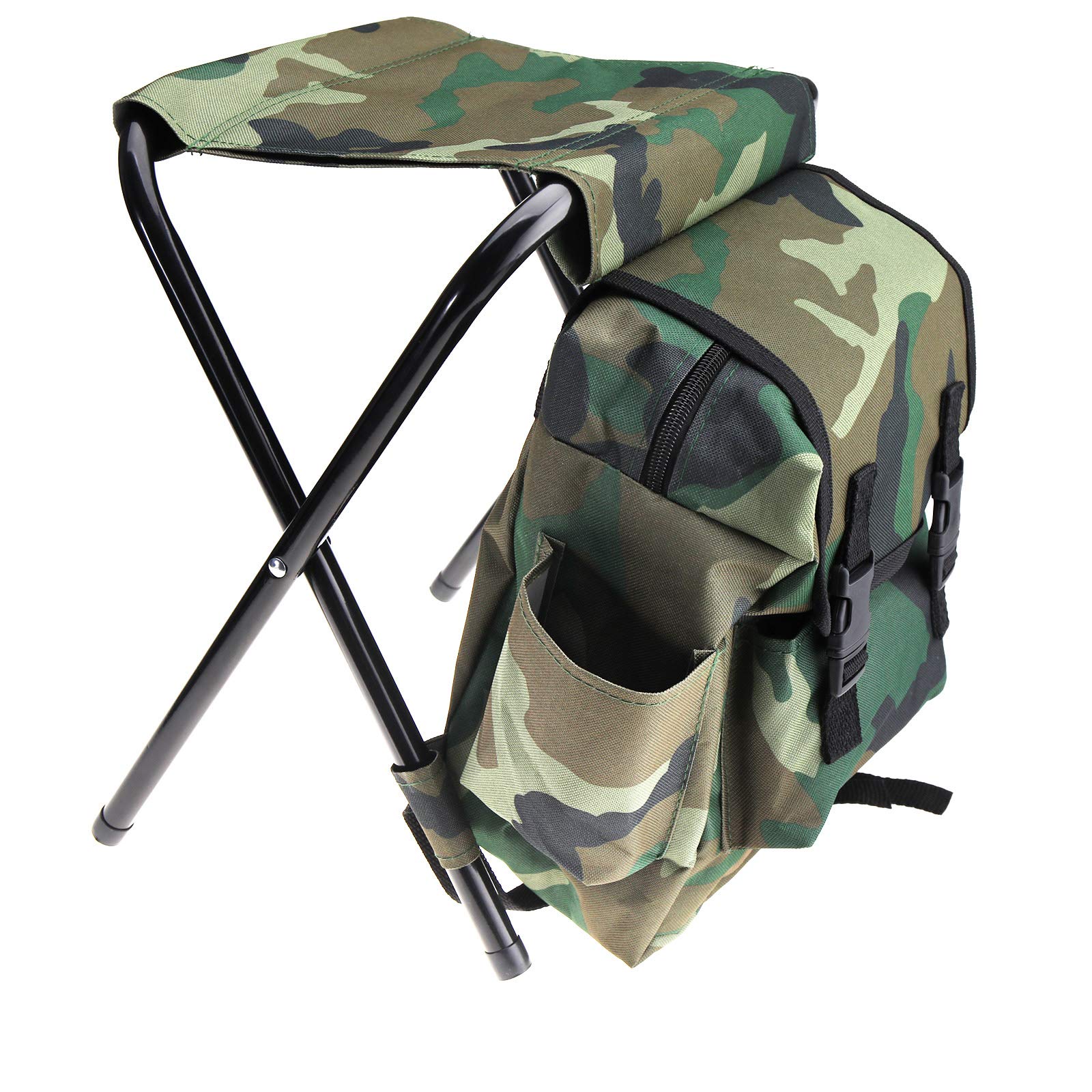 OTOTEC 2in1 Oxford Fishing Tackle Backpack Bag Camping Foldable Stool Seat Chair Set