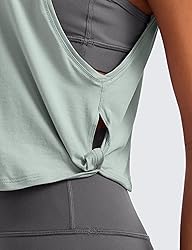 CRZ YOGA Pima Cotton Cropped Tank Tops for Women