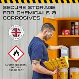 Horison Industries COSHH Cabinet Yellow Fireproof Flammable Storage view 3