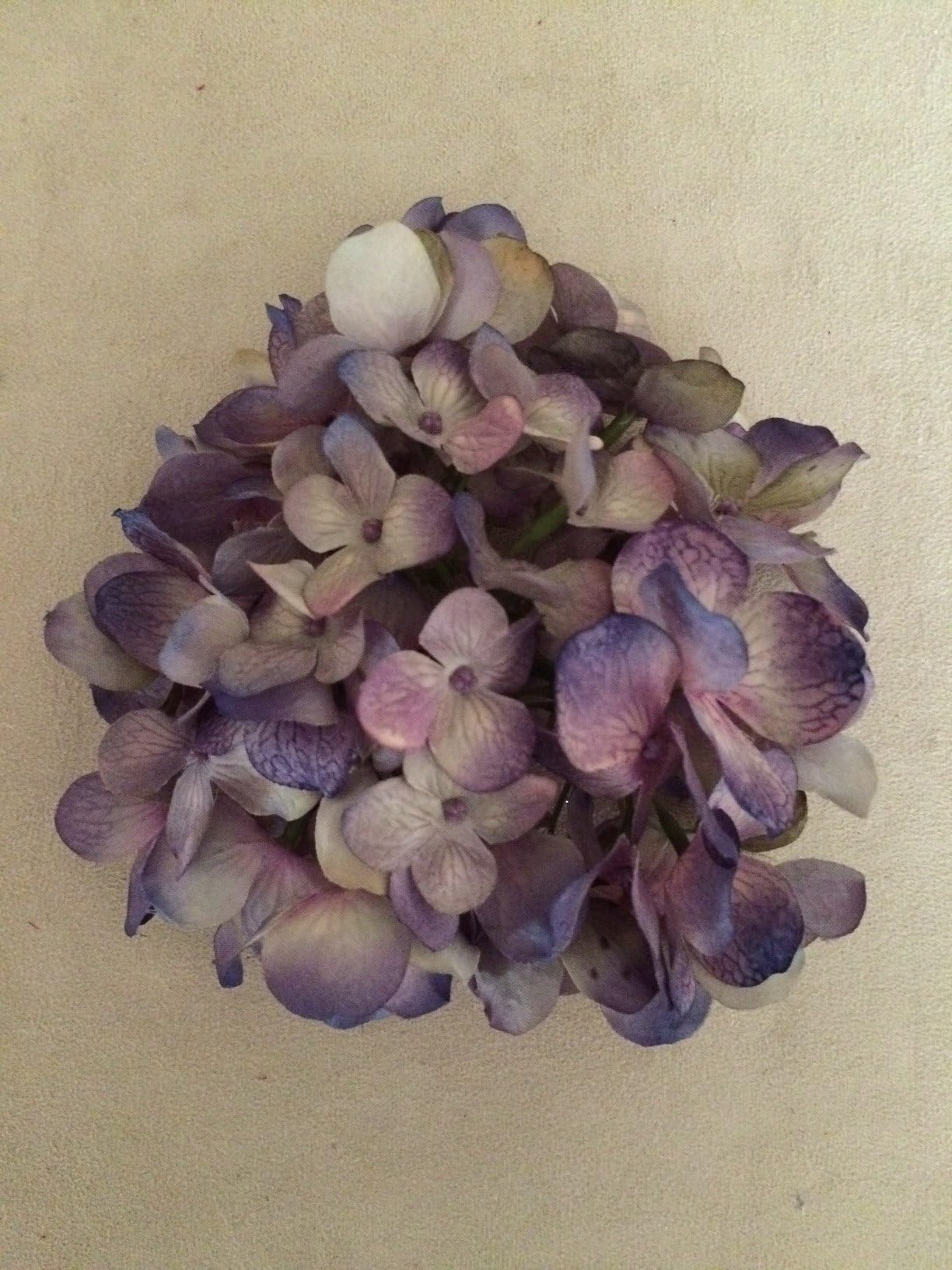 Medium Hydrangea Artificial Flower Hair Clip/Pin Brooch (Purple)