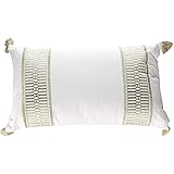 Harbor House Modern Design Decorative Pillow Hypoallergenic Sofa Cushion Lumbar, Back Support, Oblong 12" x 20", Anslee, Cotton Tassel Taupe