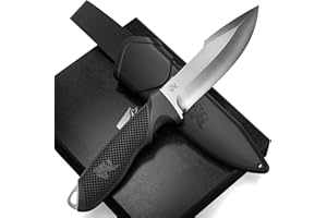 ODENWOLF WOLF-I Full Tang Survival Knife with Sheath - Stylish Tactical Fixed Blade - Made of 440C Steel - Bushcraft and Camping Knife Survival - Perfect EDC Outdoor Knife with TPE Handle