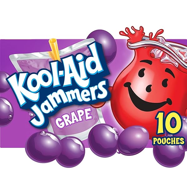 KOOL-AID JAMMERS GRAPE FLAVORED DRINK, 10 CT BOX, 6 FL OZ POUCHES