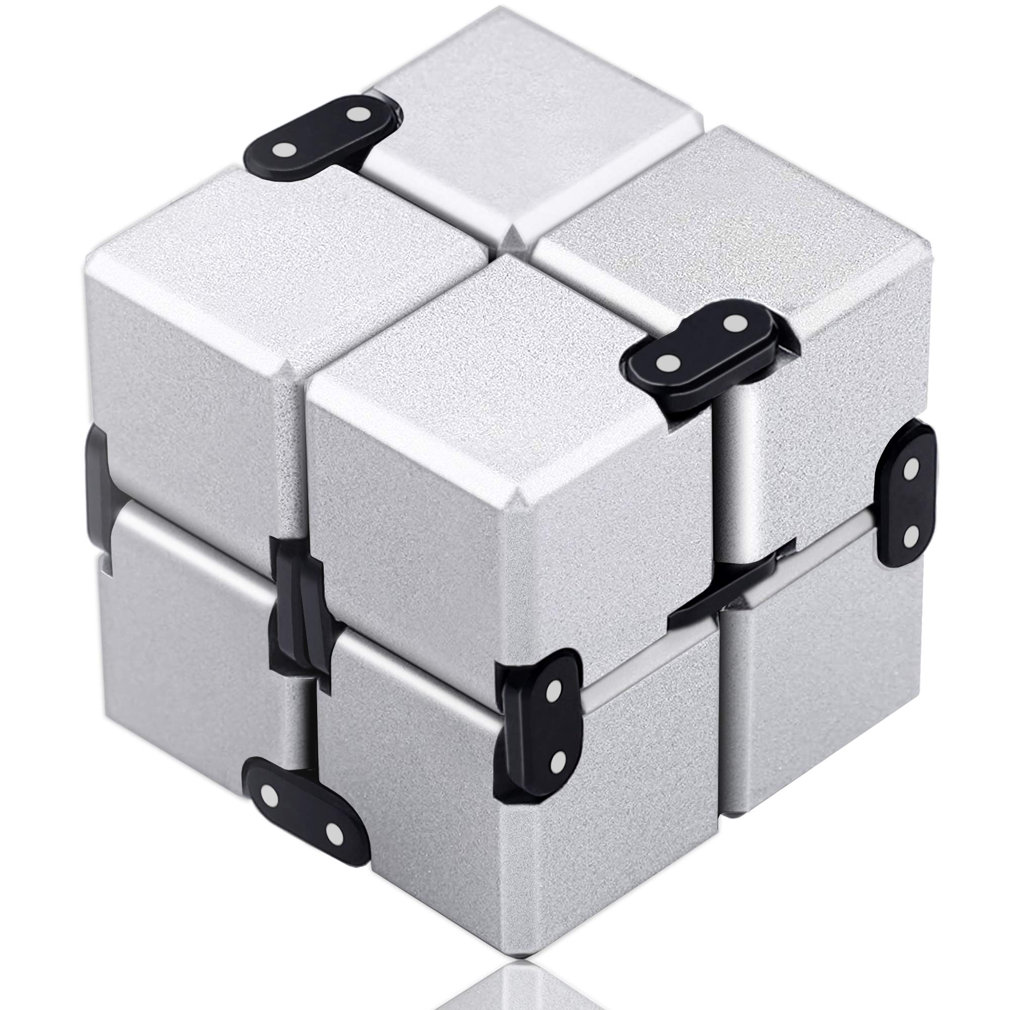 Funxim Infinity Cube Fidget Cube Toy suitable for Adults & Kids, Version Fidget Finger Toy Stress and Anxiety relief, Killing Time Fidget Toys Infinite Cube suitable for Office Staff (Silver)
