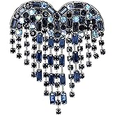 Dreuyet Rhinestones Heart Tassel Brooch Pin for Women Elegant Vintage Red Love Heart Austrian Crystal Brooch Sparkly Dress Shirt Clothes Wedding Party Jewelry Accessories