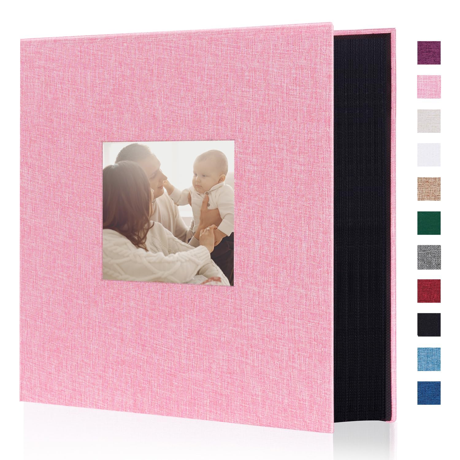 Miaikoe Photo Album 6x4 1000 Pockets Slip in Large Capacity Album for Family Wedding Anniversary Linen Album Book Holds 1000 Horizontal and Vertical 10x15cm Photos(1000 Pockets, Pink)