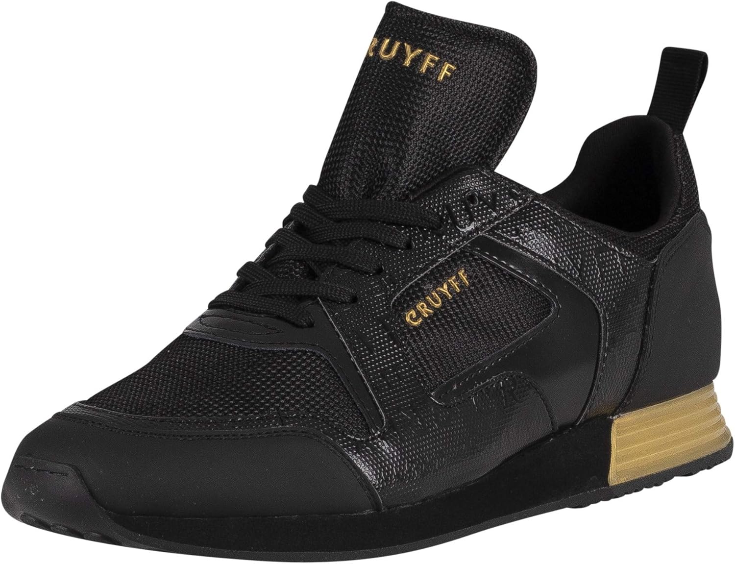 mens black trainers leather