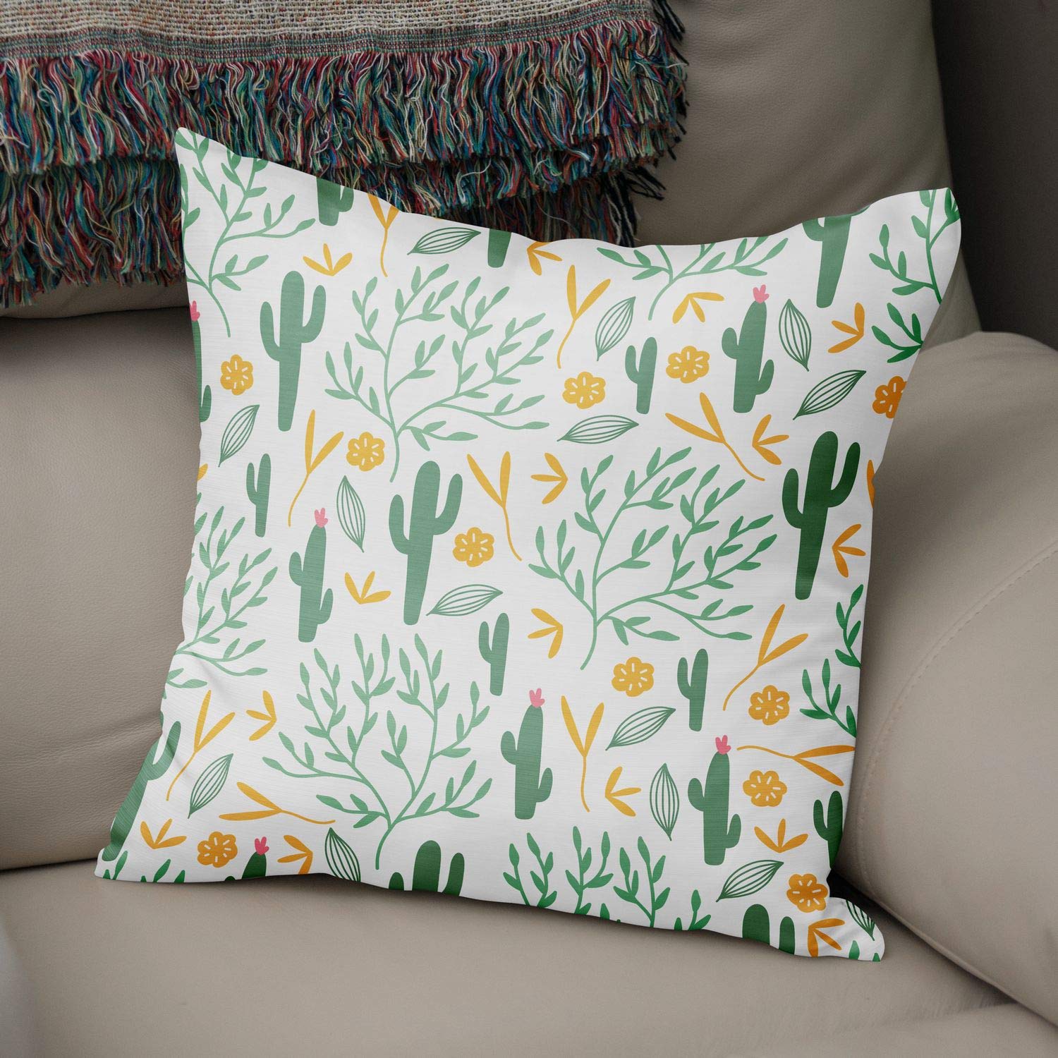 Bonamaison Decorative Cushion Cover Random Pattern, Throw Pillow Covers, Home Decorative Pillowcases for Livingroom, Sofa, Bedroom, Size:50x50 Cm - Designed and Manufactured in Turkey