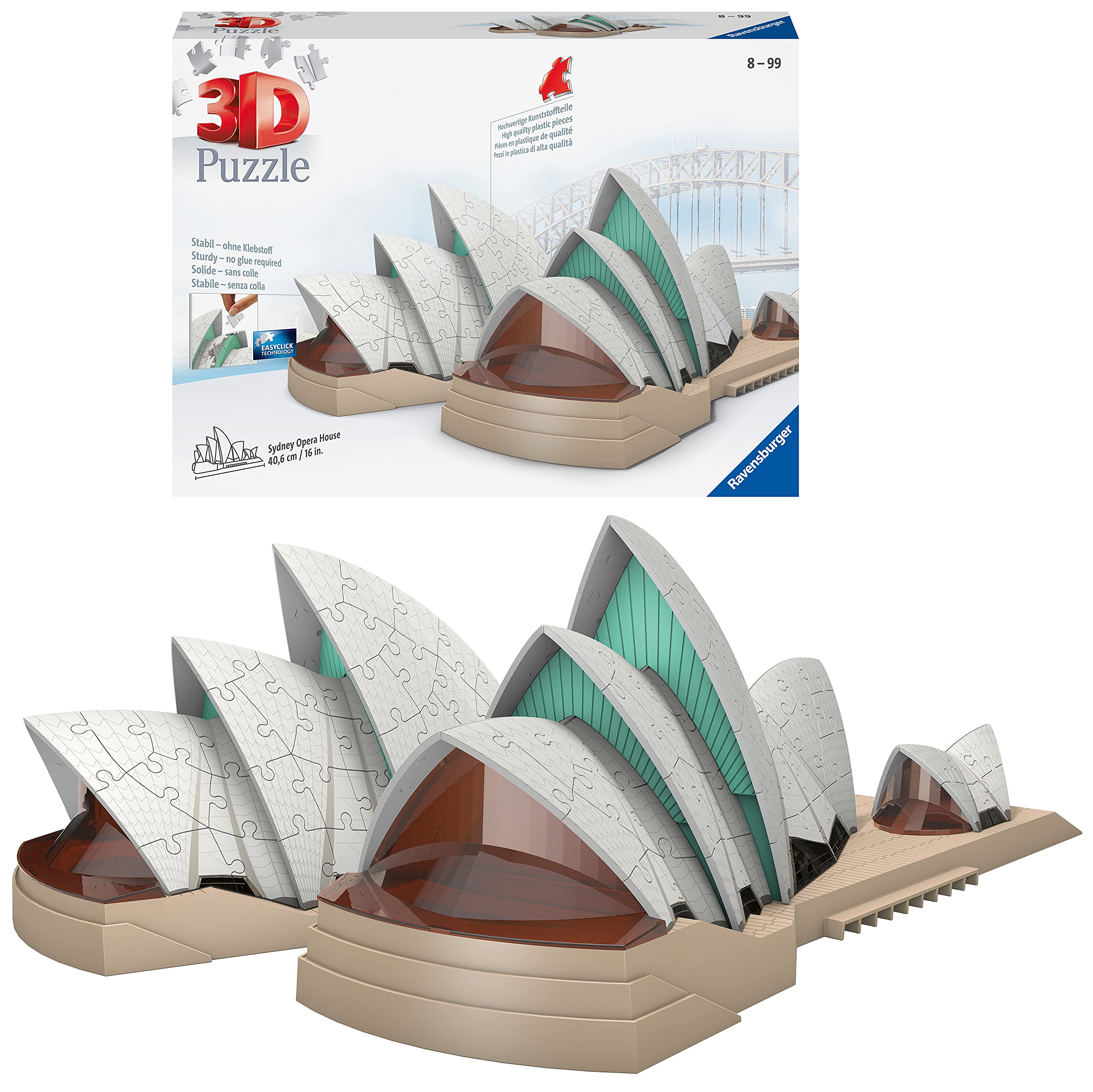 Ravensburger Sydney Opera House 3D Jigsaw Puzzles for Kids & Adults Age 8 Years up - 216 Pieces - No Glue Required