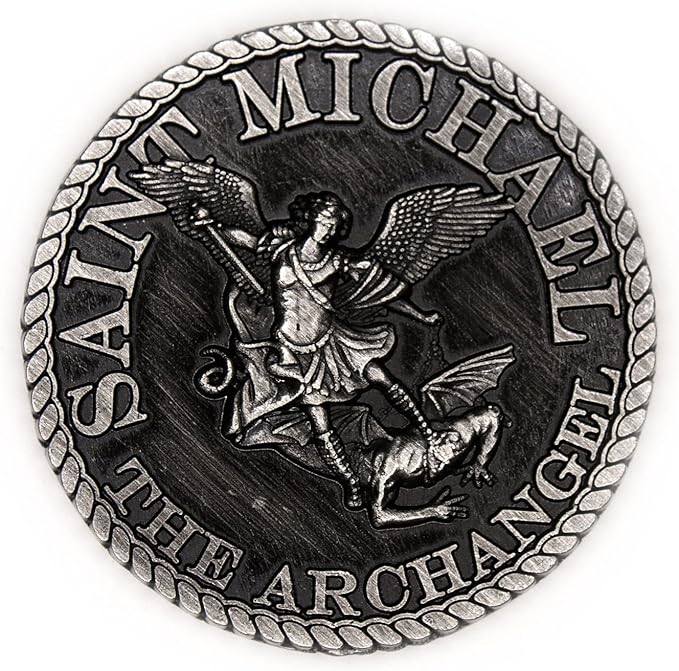 30mm dia Saint Michael the Archangel Prayer Coin Silver