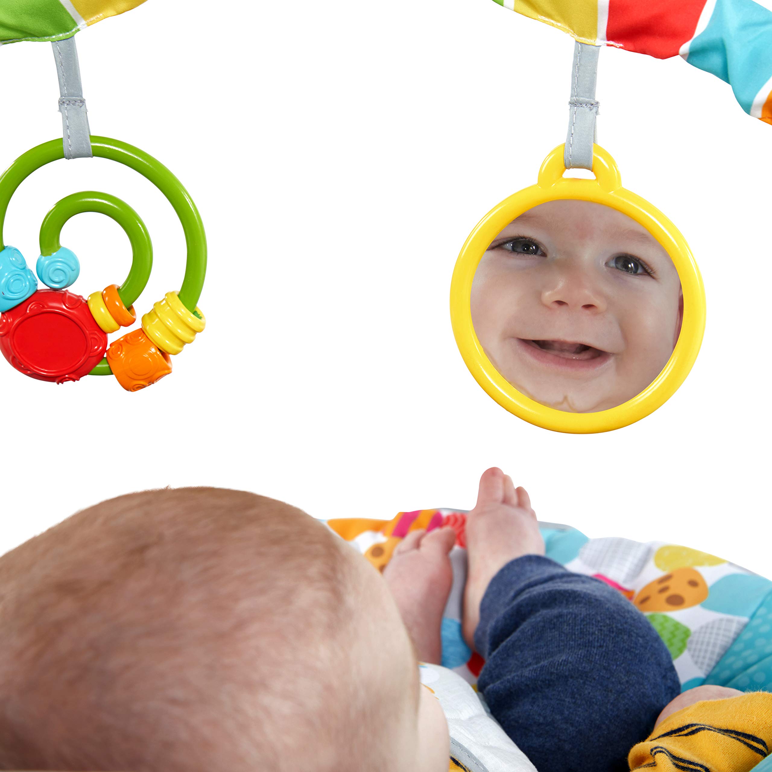 Bright Starts Sesame Street Baby Bouncer Soothing Vibrations Infant Seat - I Spot Elmo! with Cookie Monster and Big Bird - Removable-Toy Bar, 0-6 Months Up to 20 lbs
