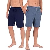 Fruit of the Loom Mens Pajama Shorts 2 Pack, Breathable Mesh Lounge Sleepwear Set with Elastic Waistband and Pockets