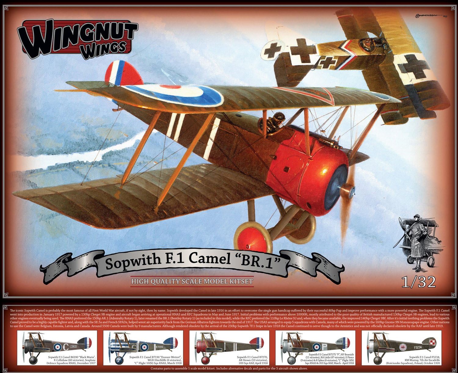 Wingnut Wings WNW32070 1:32 Sopwith F.1 Camel BR.1 [Model Building KIT]