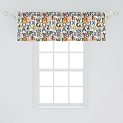 Ambesonne Alphabet Window Valance, Illustration of