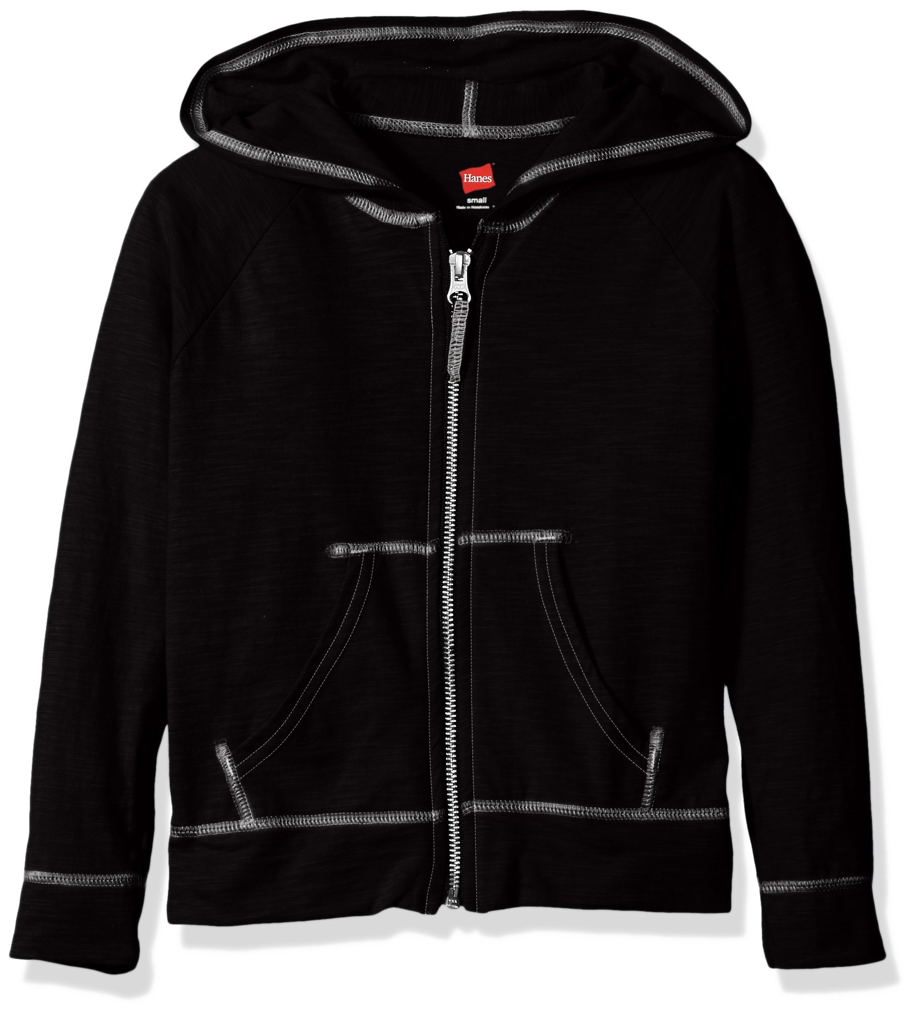 Hanes Little Girls' Slub Jersey Full Zip Jacket