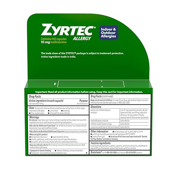 ZYRTEC 24 HOUR ALLERGY RELIEF LIQUID GELS, ANTIHISTAMINE CAPSULES WITH CETIRIZINE HCL ALLERGY MEDICINE FOR ALL-DAY RELIEF FROM RUNNY NOSE, SNEEZING, ITCHY EYES & MORE, 12 COUNT